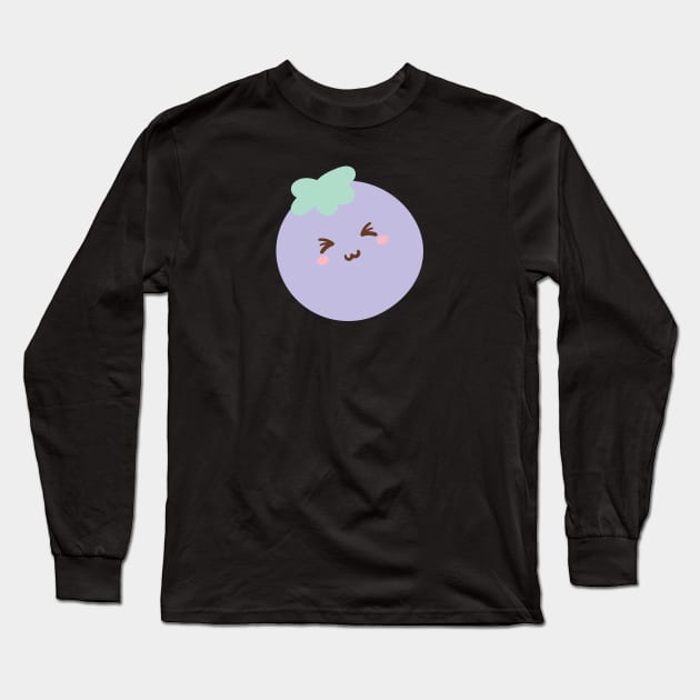 Kawaii Aubergine / Eggplant Long Sleeve T-Shirt by IstoriaDesign